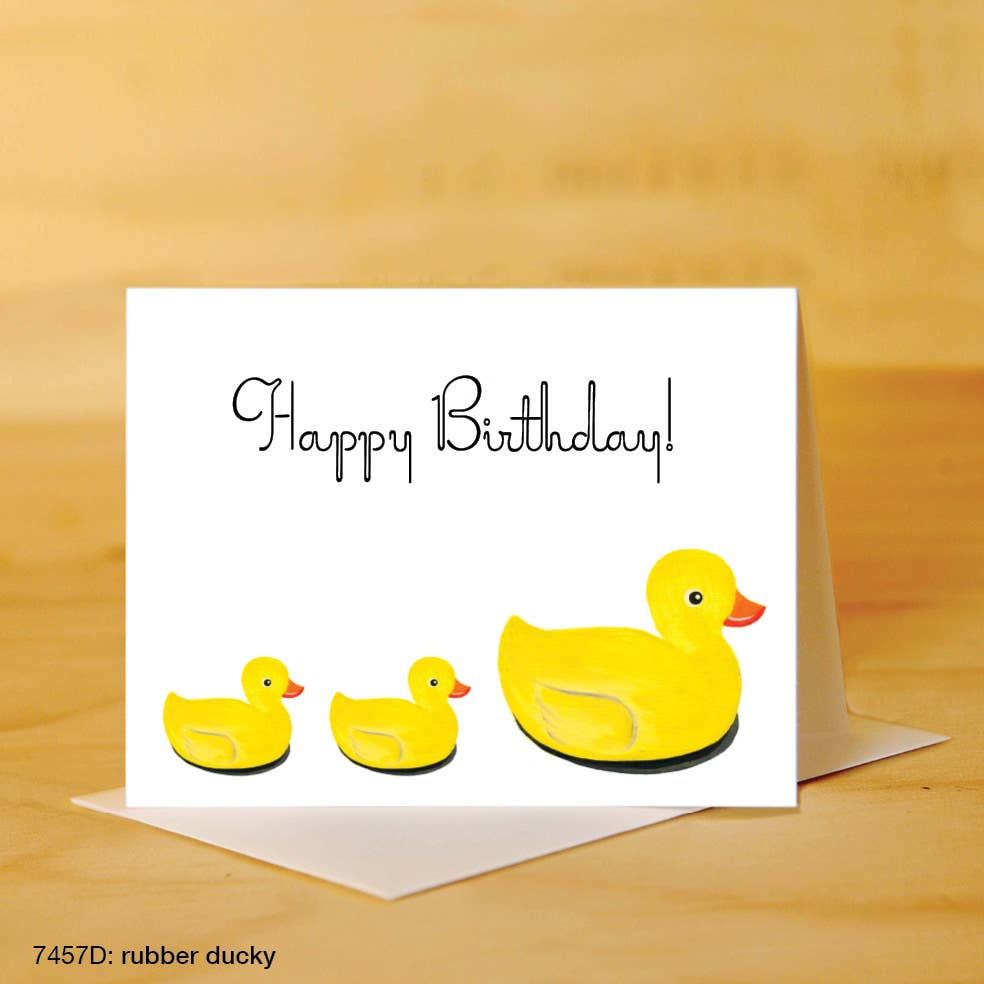 Tarjeta de cumpleaños del baño de pato