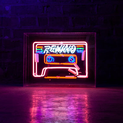 'Cassette' Acrylic Box Neon Light
