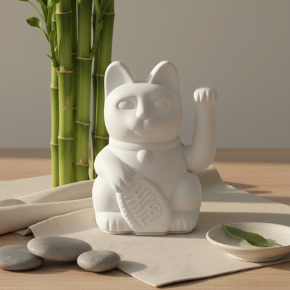 Gato blanco afortunado