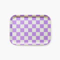 Butter/Lavender Checker Rectangular Serving Tray - 27x20 cm