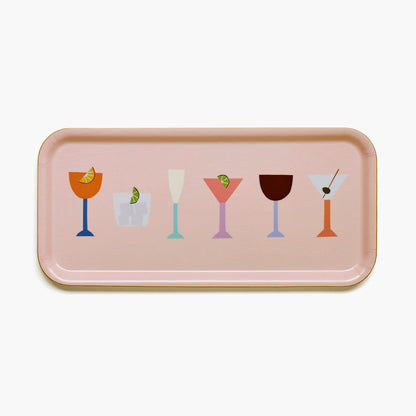 Peach COCKTAILS Serving Tray - 32x15 cm