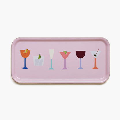 ピンク カクテル サービングトレイ - 32x15 cm