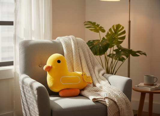 Yellow duck cushion