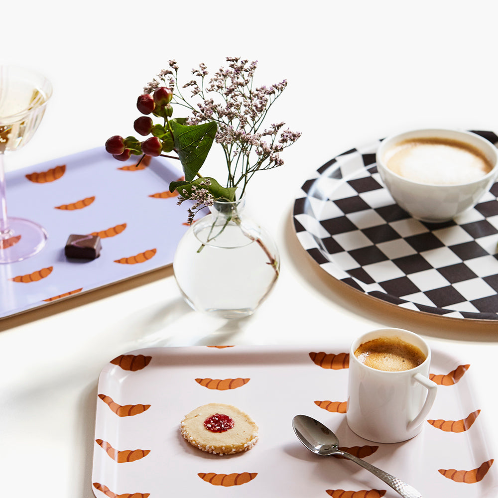 CROISSANT Peach Rectangular Serving Tray - 27x20 cm