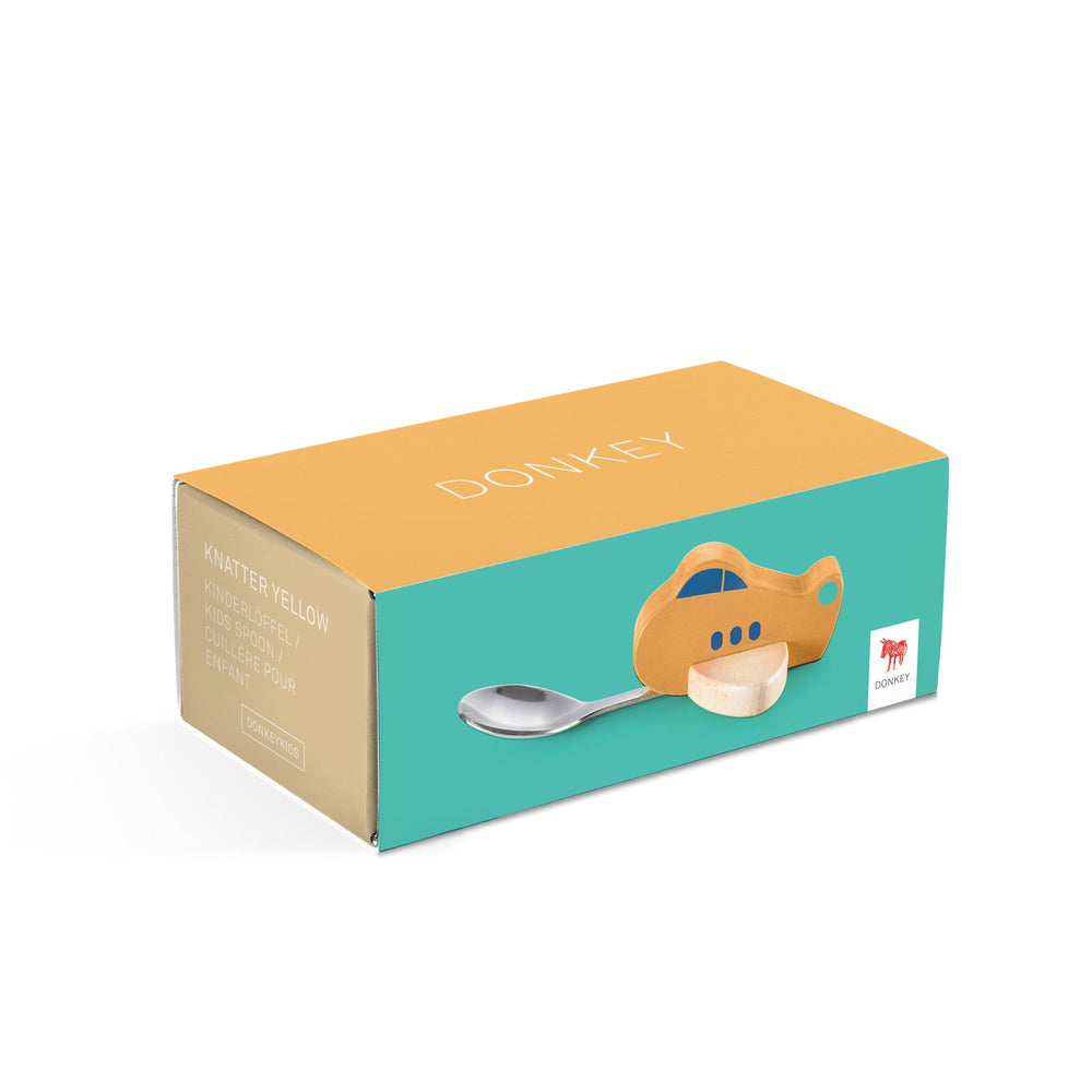 Knatter children's airplane spoon, yellow - approx. 13 cm