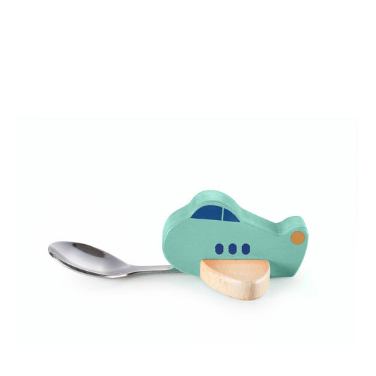 Children's spoon turquoise plane
