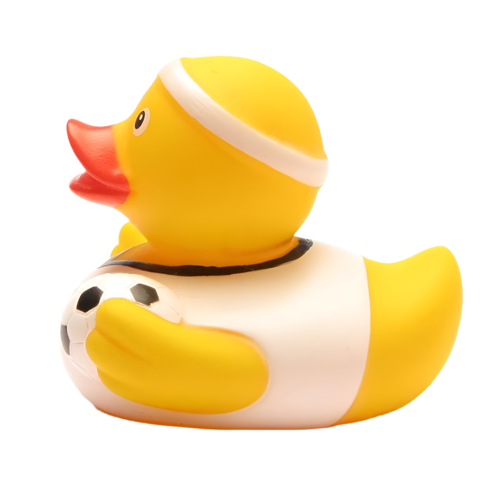 Pato branco a jogar futebol
