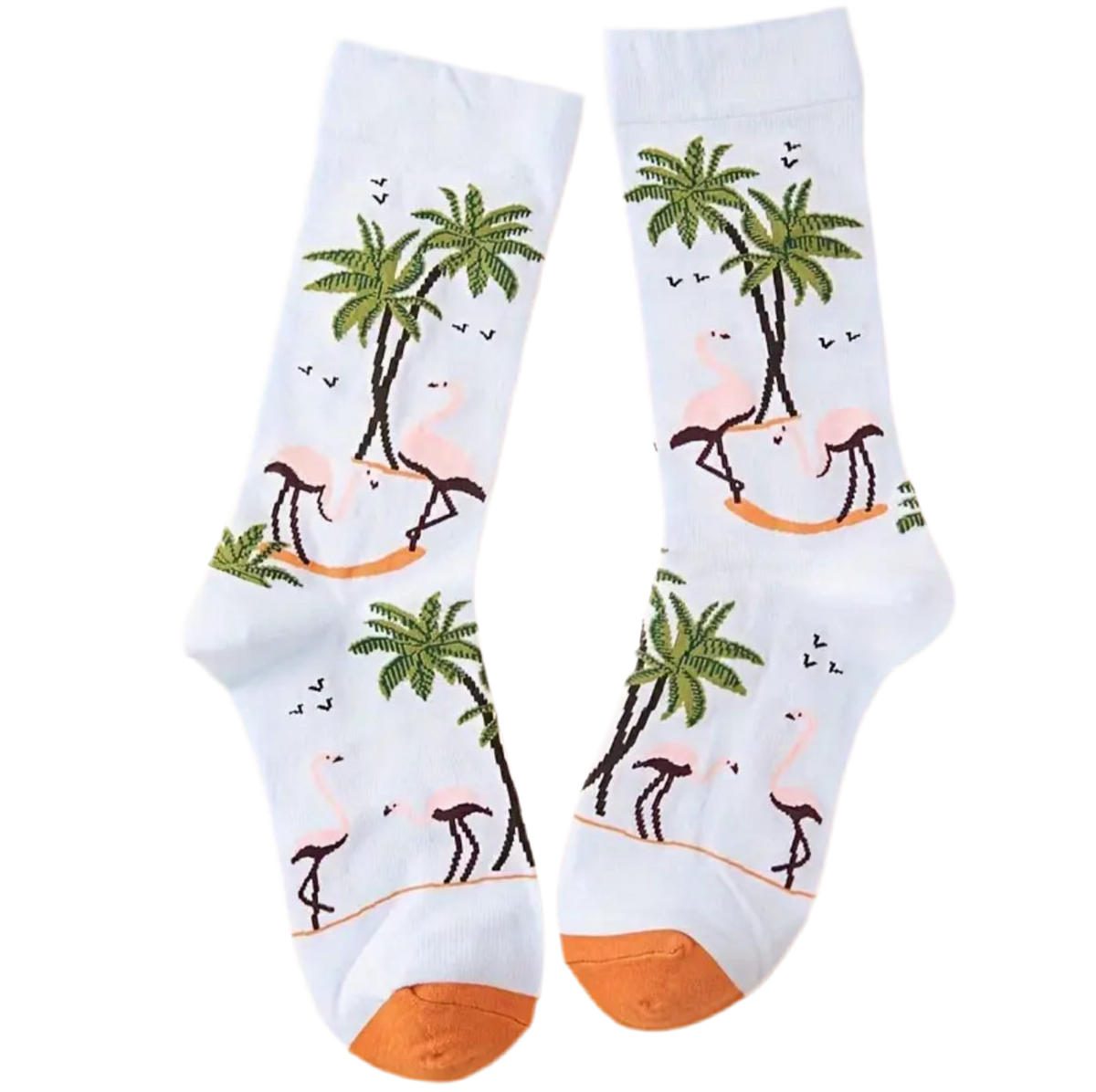 Flamingo- en palmboomsokken