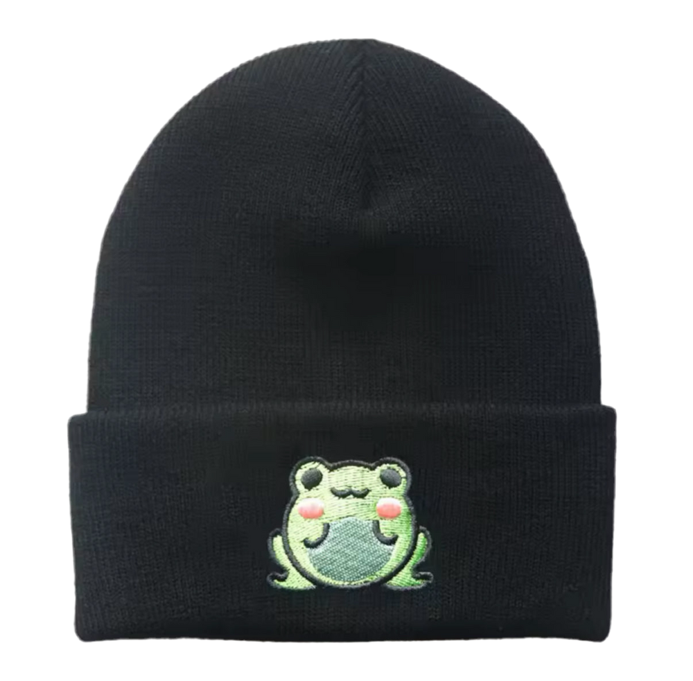 Chapéu de sapo kawaii bordado