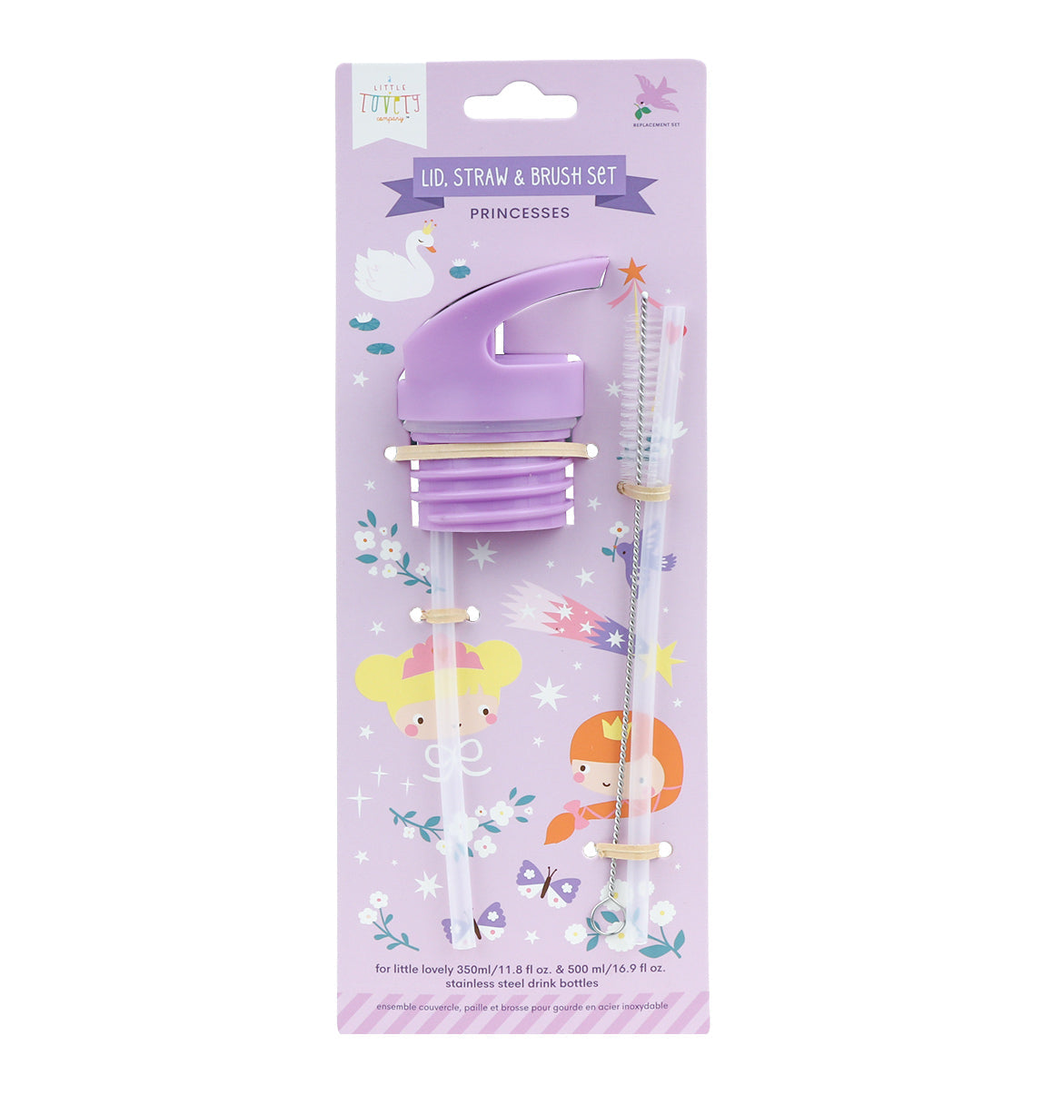 Kit bouchon, paille et goupillon - Princesses
