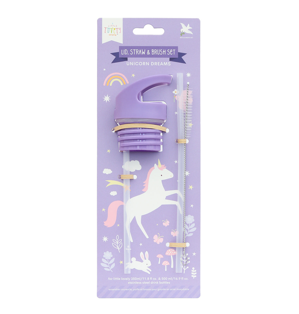 Kit bouchon, paille et goupillon - Unicorn Dreams