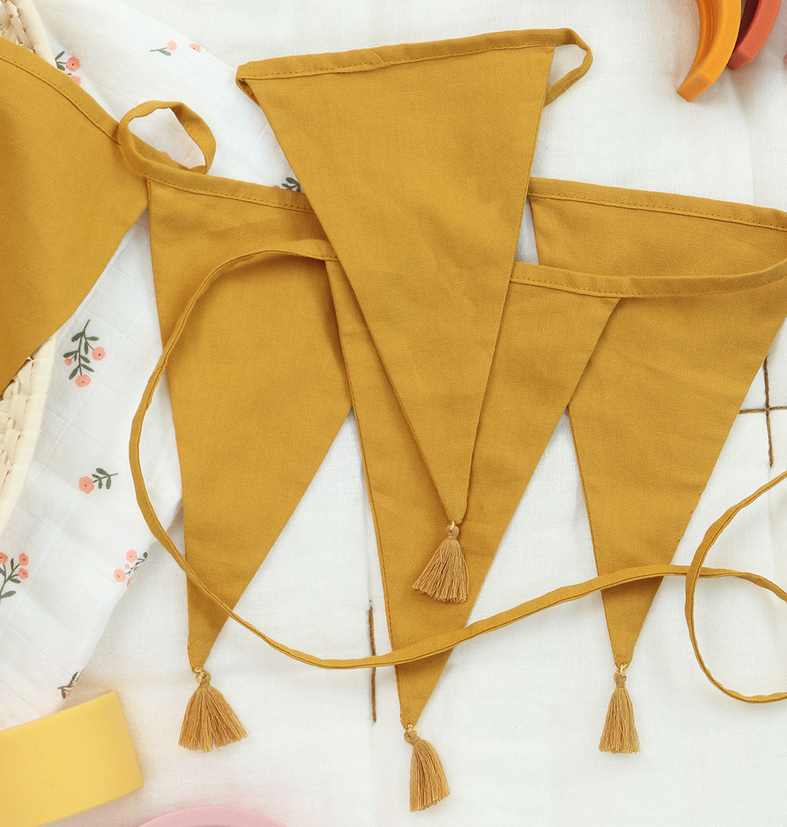 Guirlande décorative en coton - Ocre jaune