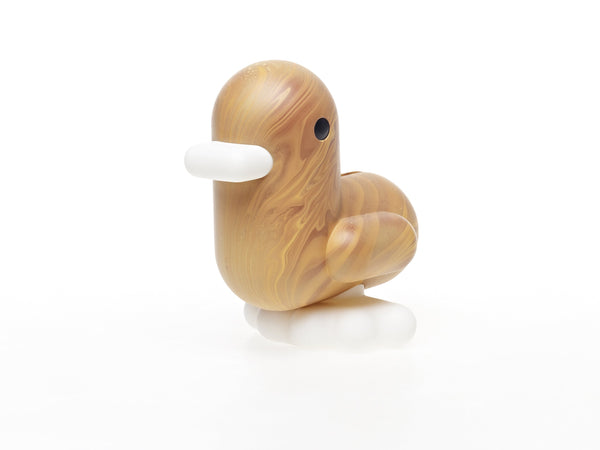 Salvadanaio in legno a forma di anatra