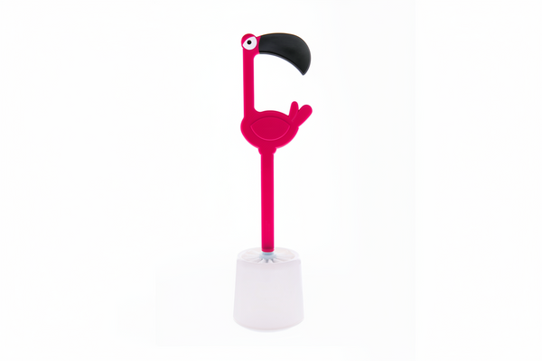 Scopino per WC fenicottero rosa