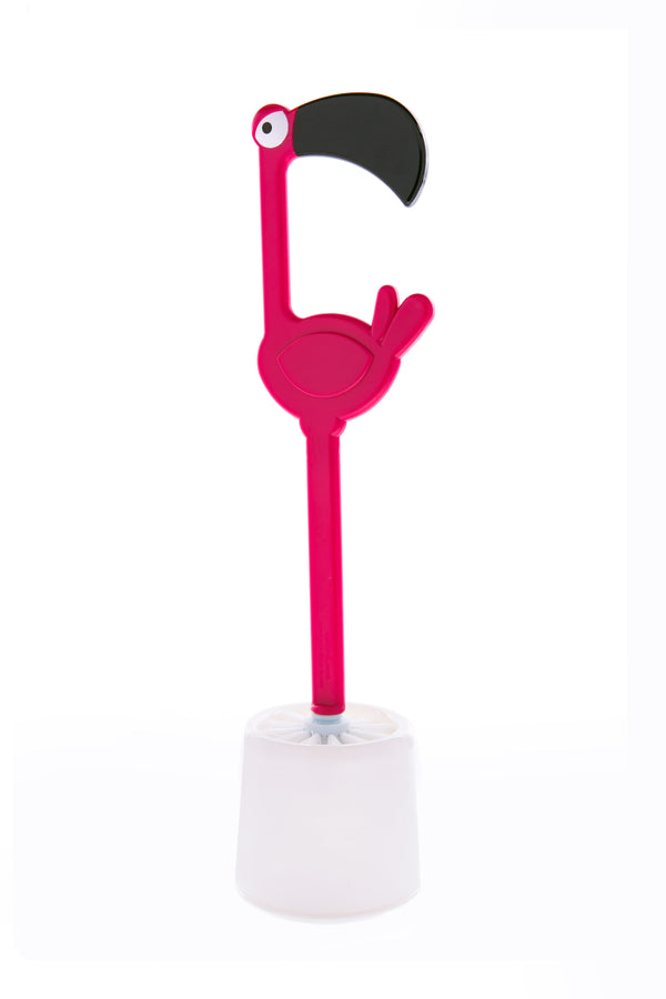 Scopino per WC fenicottero rosa