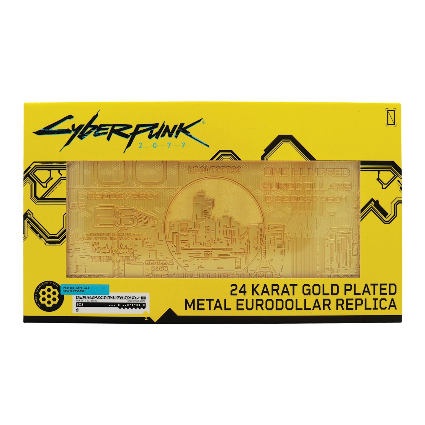 Réplique collector Cyberpunk 2077 - 24k Gold Plated Metal Eurodollar
