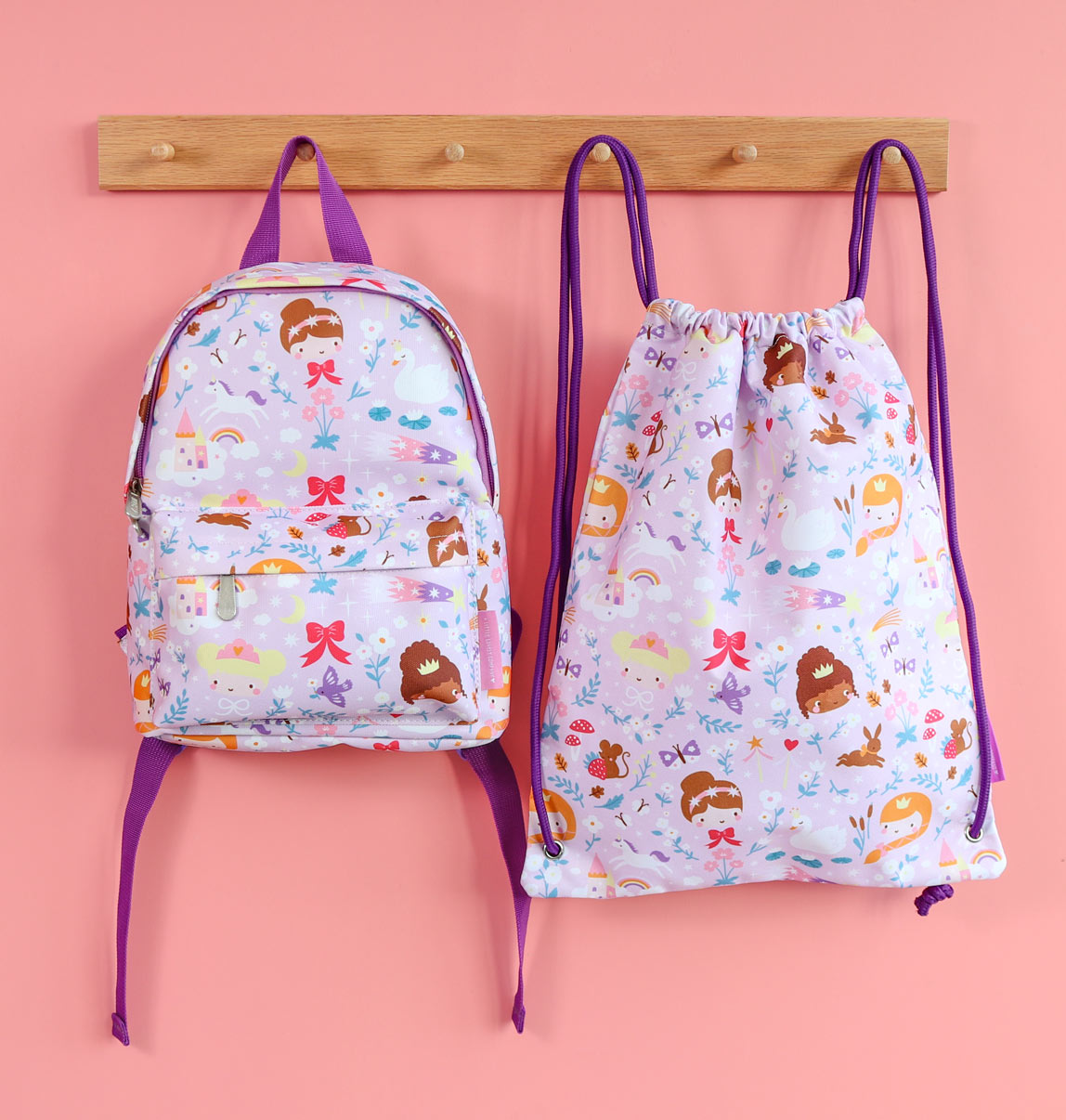 Sac à cordons enfant - Princesses – vue 3 – A Little Lovely Company
