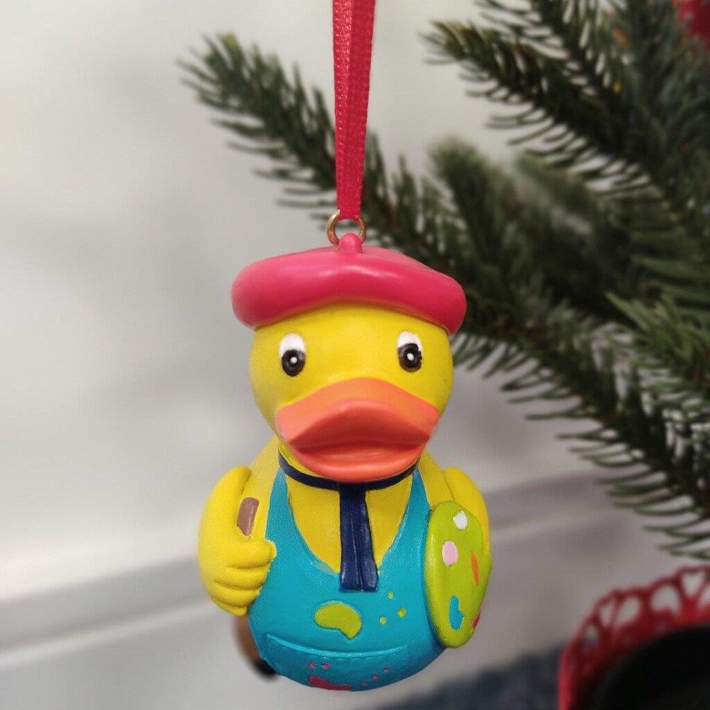 Ornement Canard Artiste peintre Yarto | Boule de Noël canard peintre