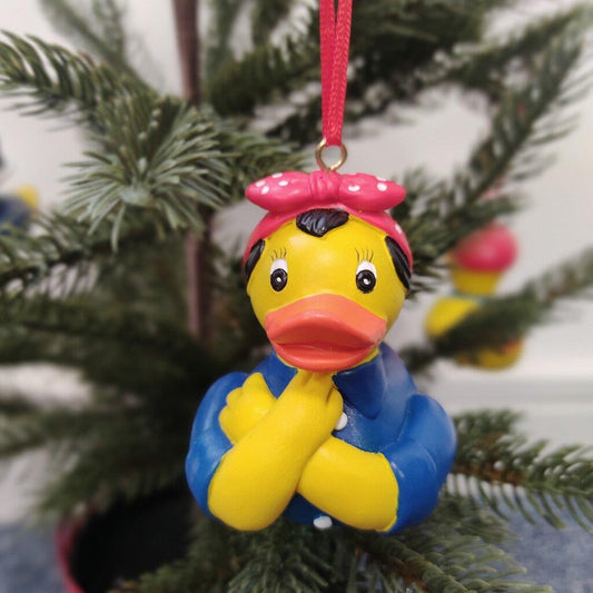 Ornement Canard Rosie Yarto | Boule de Noël canard Rosie the Riveter