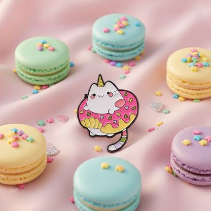 Pin's Chat Licorne Donuts