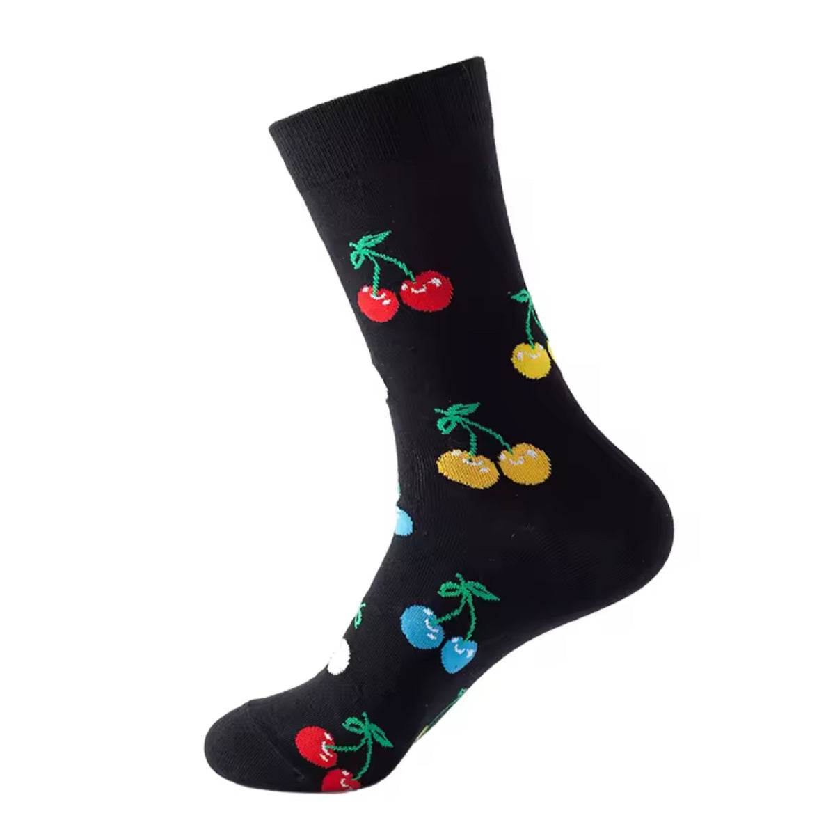 Calzini multicolori con ciliegie