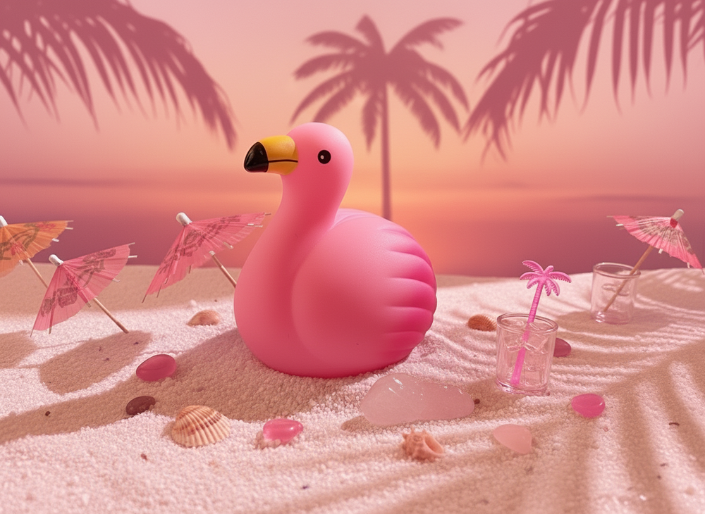 Lichtgevende roze flamingo