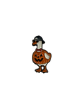 Spilla di zucca di Halloween a forma di anatra bianca