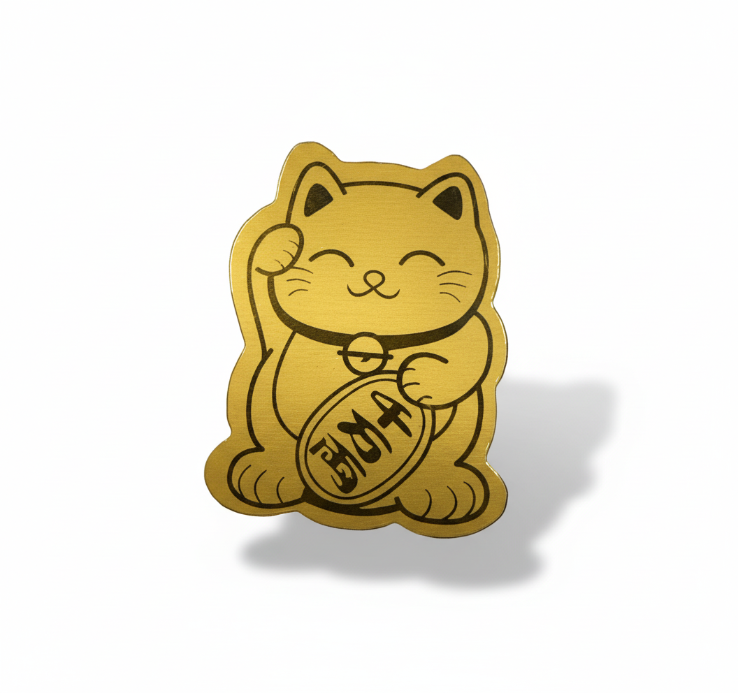 Autocolante Gato Dourado da Sorte