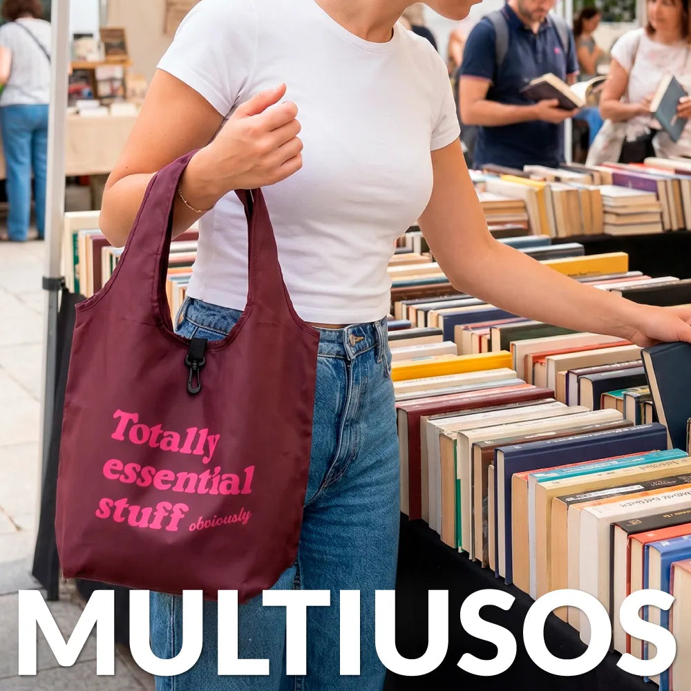 Sac de Courses Pliable « Totally essential stuff obviously » – Fisura – vue 5