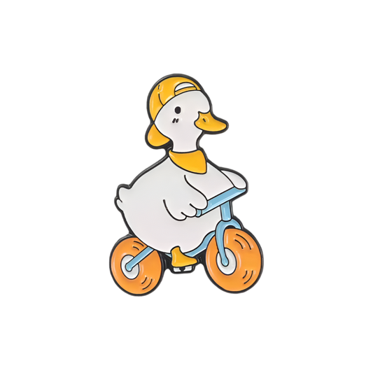 Pin de bicicleta de pato blanco