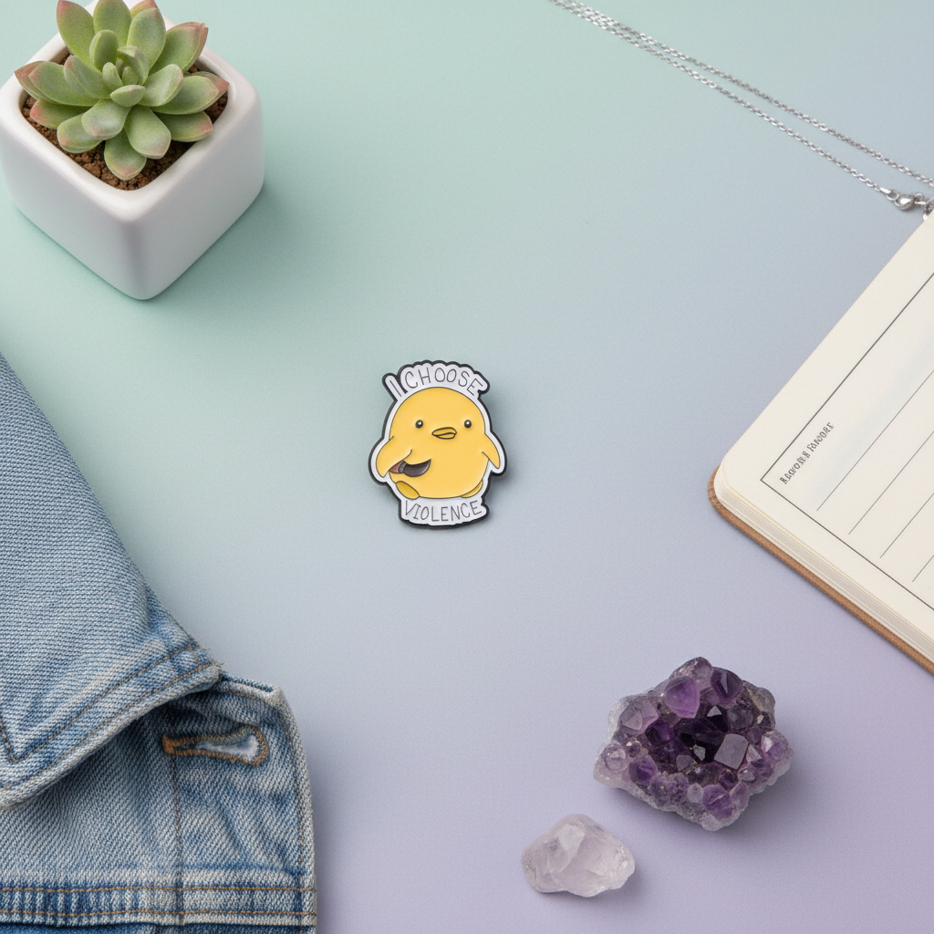 Pin's Canard Jaune "I choose Violence"