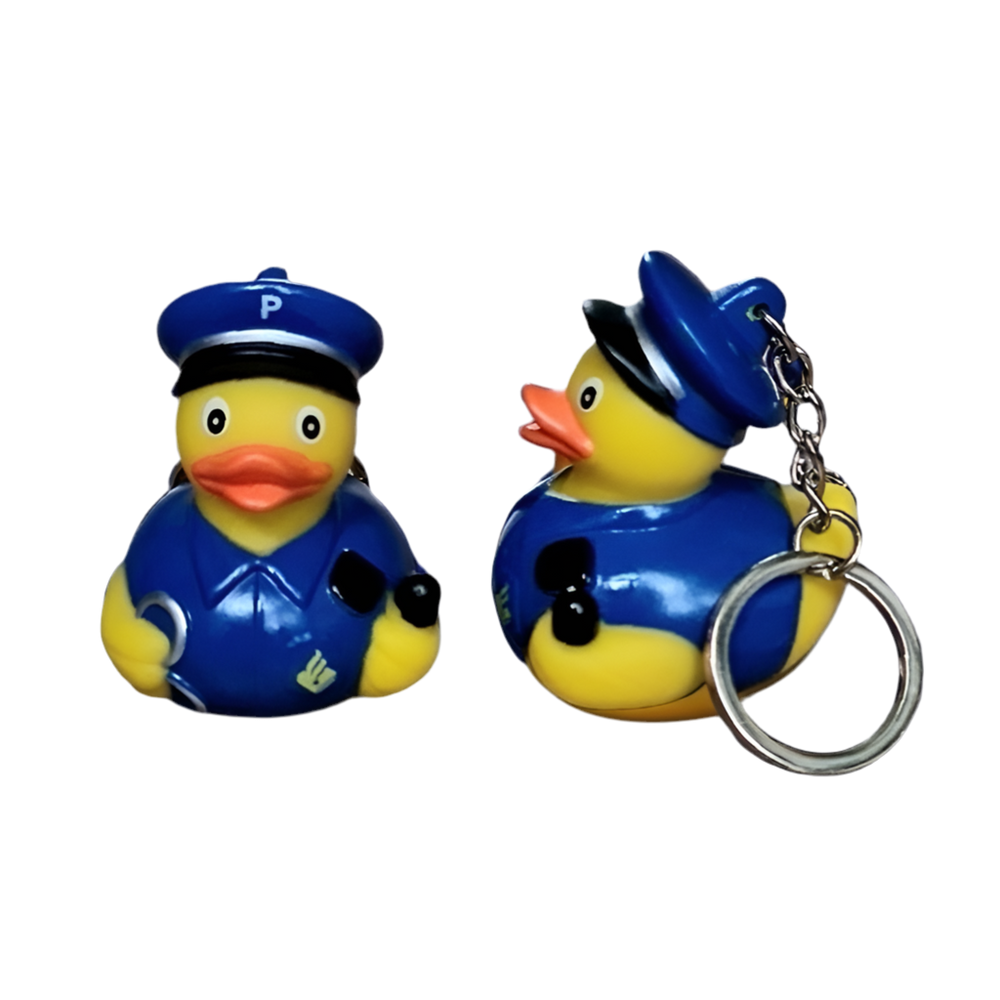 Llavero de pato de policía