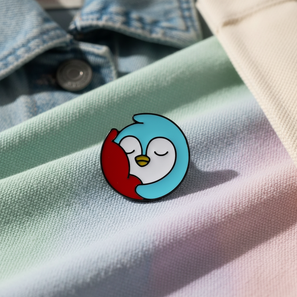 Speldje met slapende pinguïn