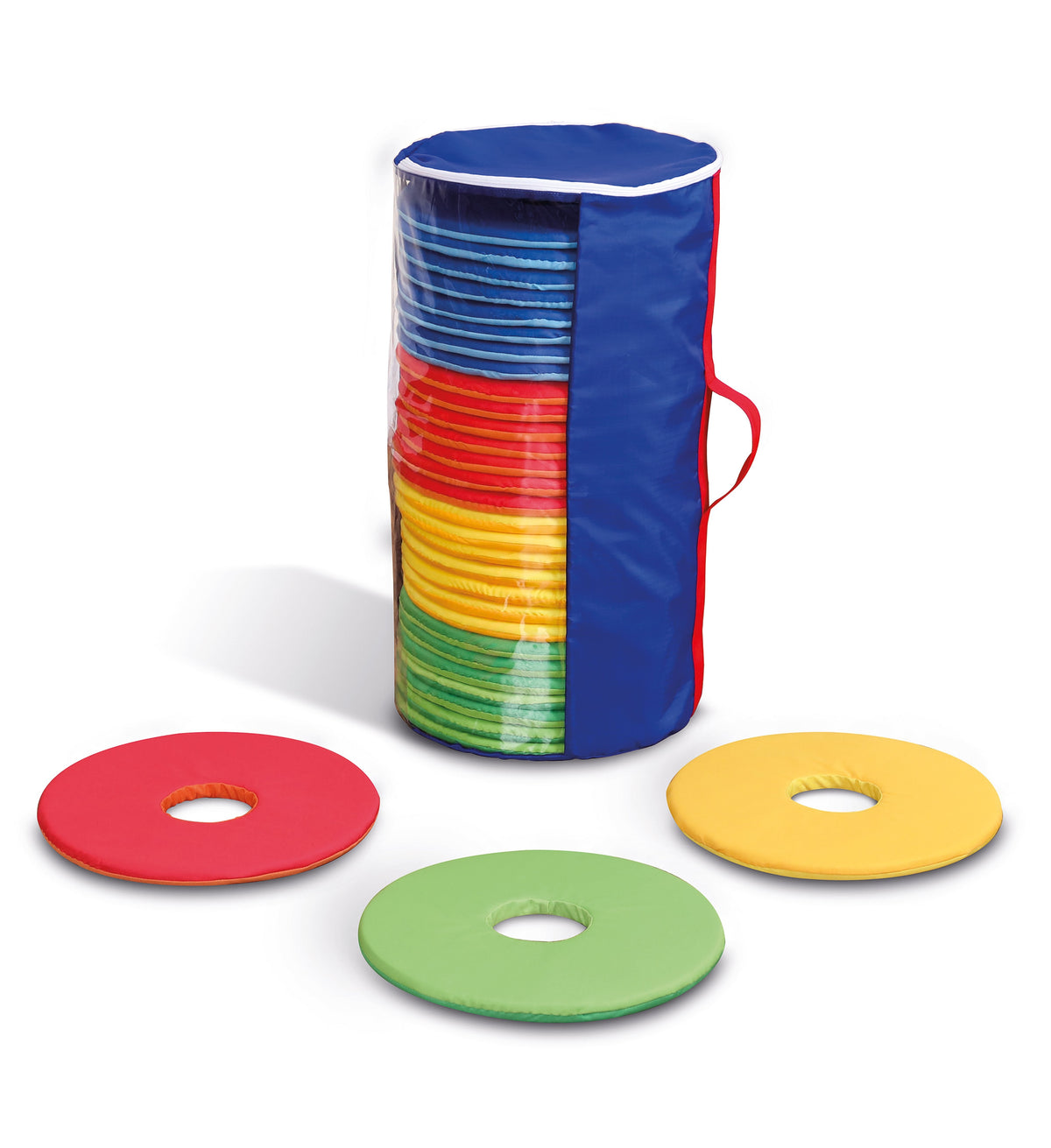 Tapis circulaires arc-en-ciel avec fourre-tout