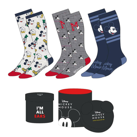 MICKEY Pack de 3 Paires de Chaussettes (Taille 36-43)