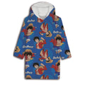Sudadera tipo poncho para niños de One Piece - Luffy