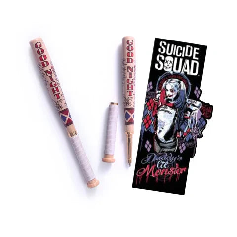 Caneta em forma de taco de basebol e marcador de livros do Esquadrão Suicida - Harley Quinn