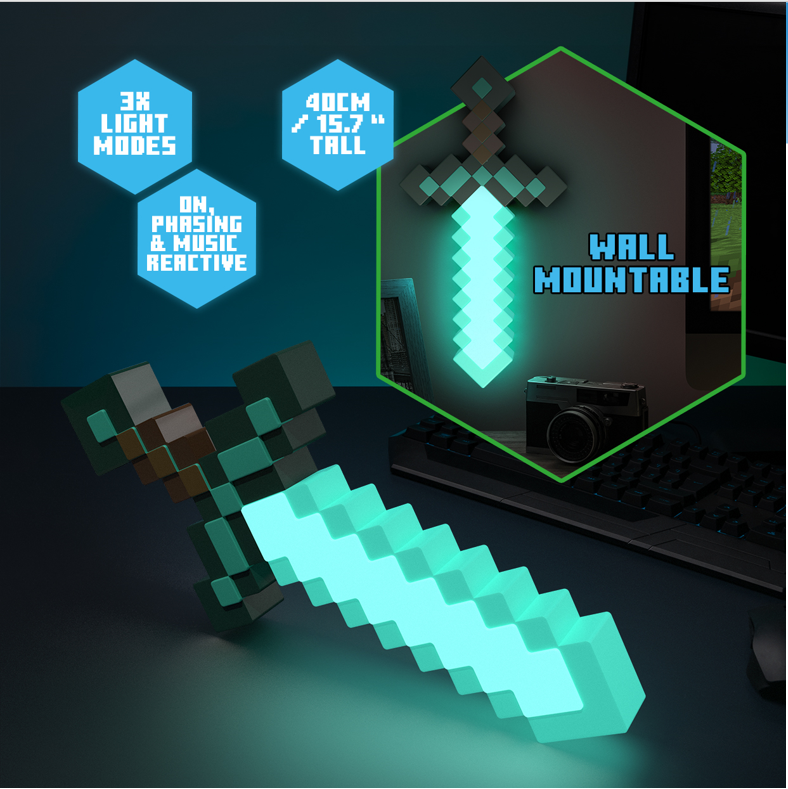 Lámpara Minecraft - Espada Diamante