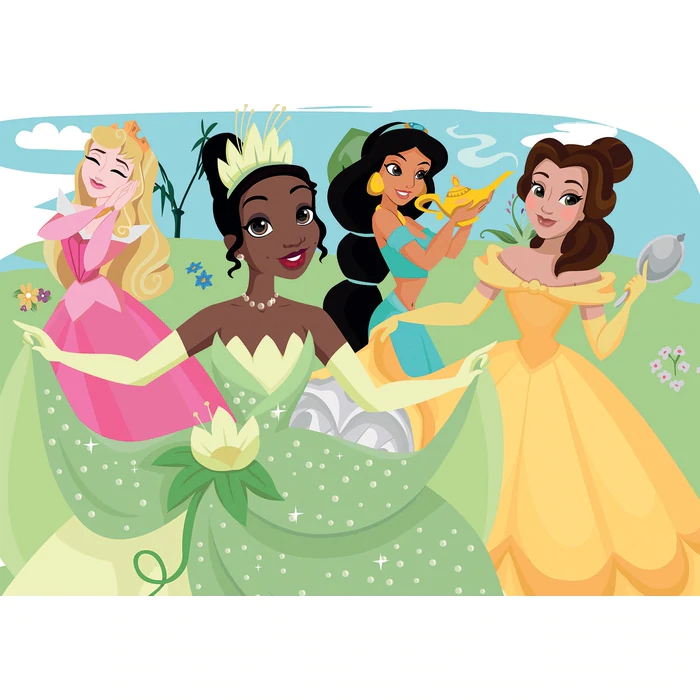 Vrolijke kleurenpuzzel Disneyprinsessen