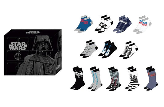 Caja de regalo con calendario de Star Wars: 12 pares de calcetines 