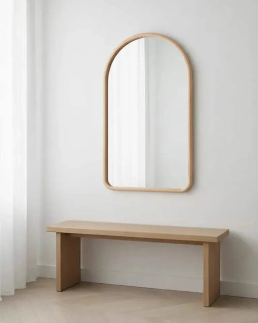 Arched wooden wall mirror - IONA