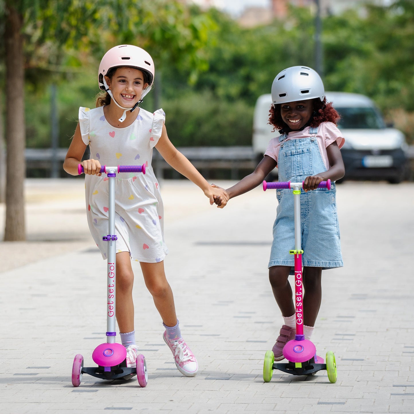 Trunki Trottinette pliante à 3 roues - Large 4-7 ans (Rose)
