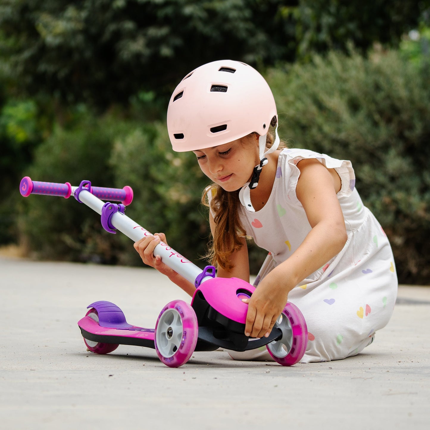 Trunki Trottinette pliante à 3 roues - Large 4-7 ans (Rose)