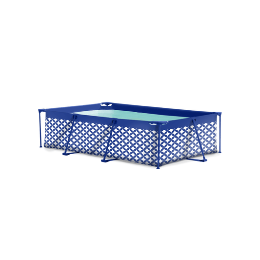 Frame Pool - Dark Blue/White - Elegance - 260 x 160 x 65 cm