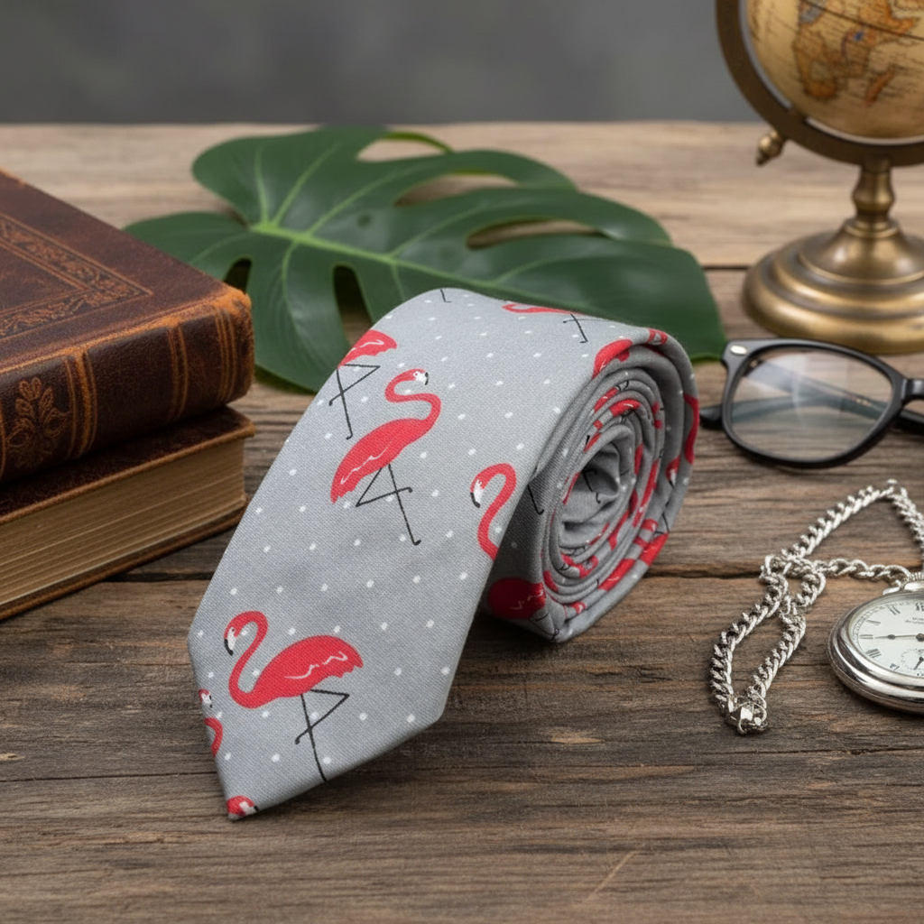 Cravate Flamant Rose