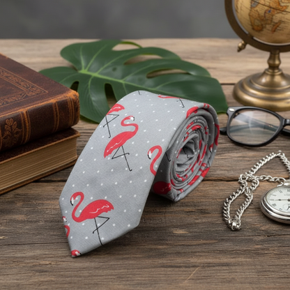 Cravate Flamant Rose