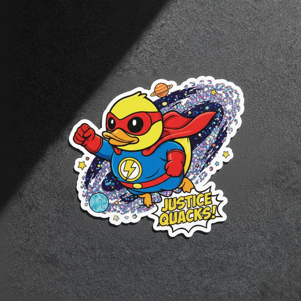 Autocolante Pato Super-Herói – “A Justiça Quacks!”