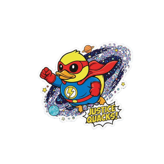 Sticker Canard Super-Héros – “Justice Quacks!”