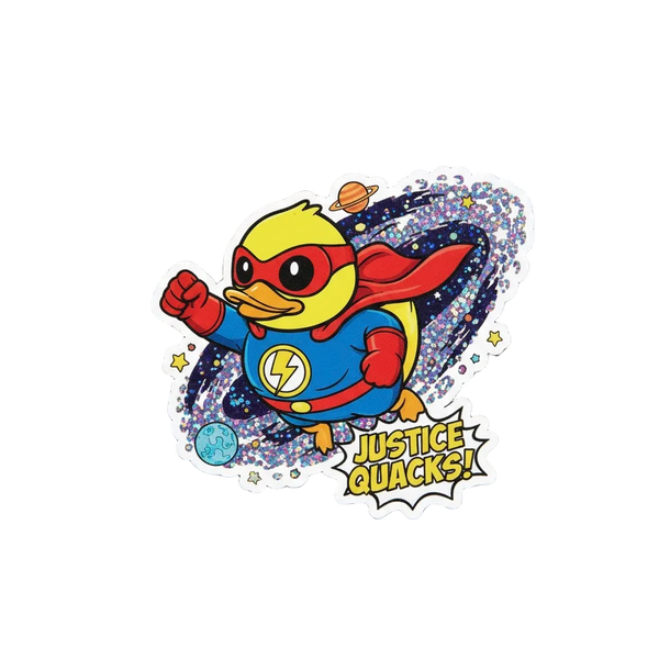 Autocolante Pato Super-Herói – “A Justiça Quacks!”