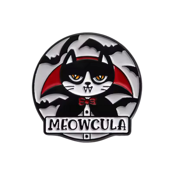 Pin de gato "Meowcula"